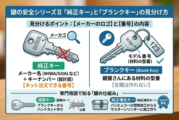 鍵の安全シリーズⅡ 「純正キー」と「ブランクキー」の見分け方
